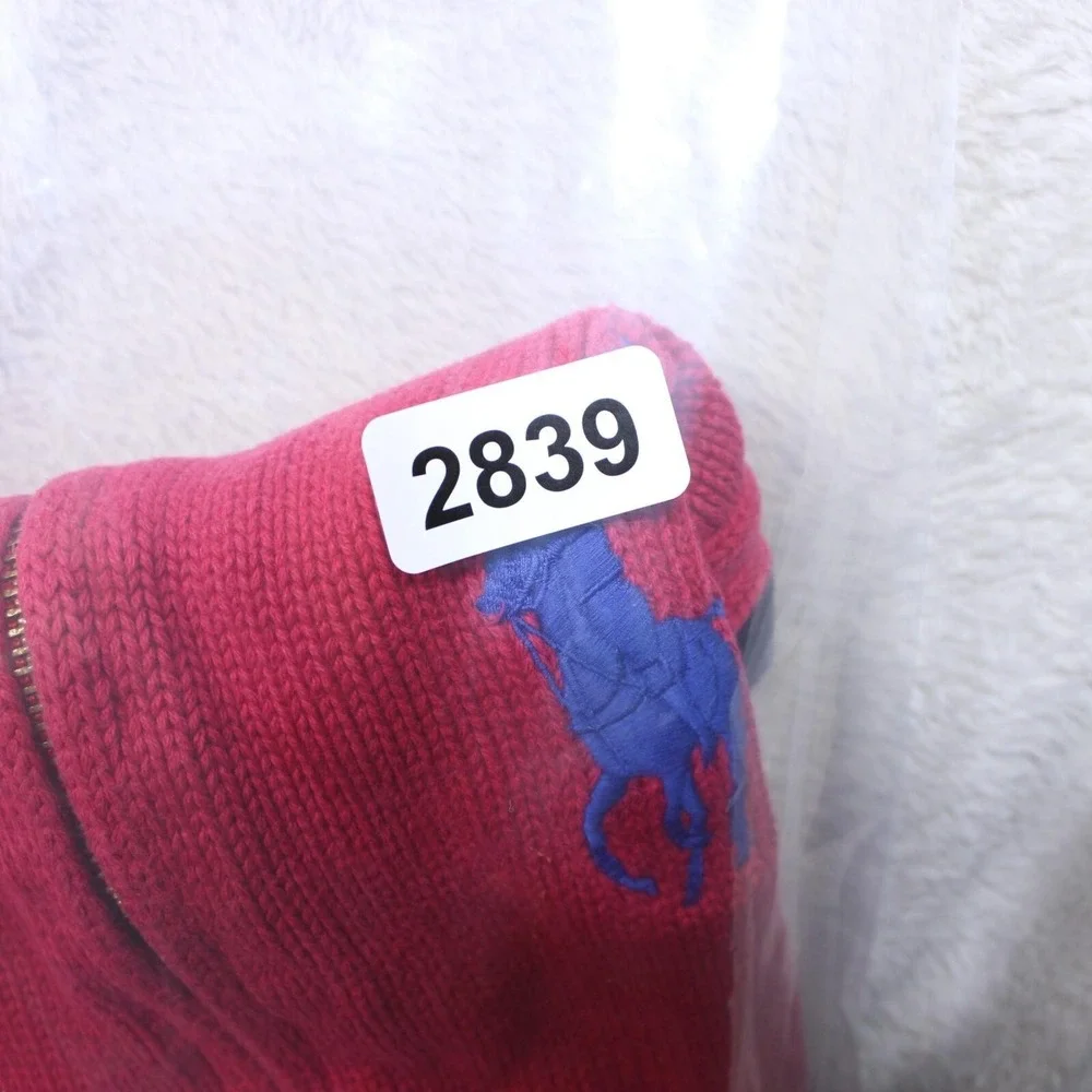 Polo Ralph Lauren Shirt Boys 5 Red Sweatshirt Big Pony Hoodie Full Zip‎